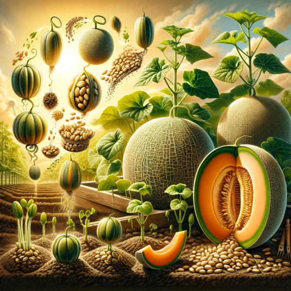 An image showcasing Organic Halona Cantaloupe